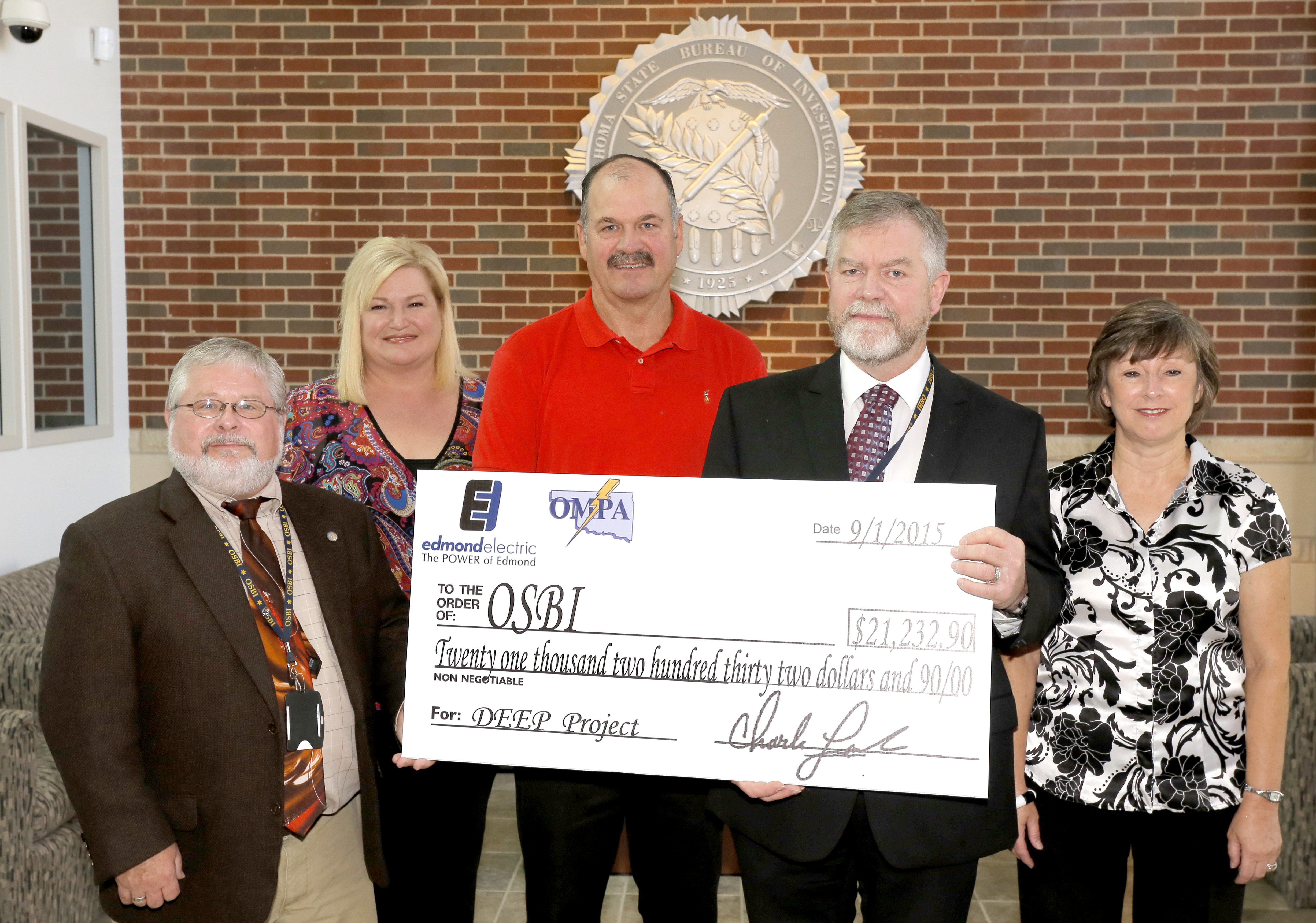 OMPA And Edmond Electric Present Rebate Check To OSBI Oklahoma 